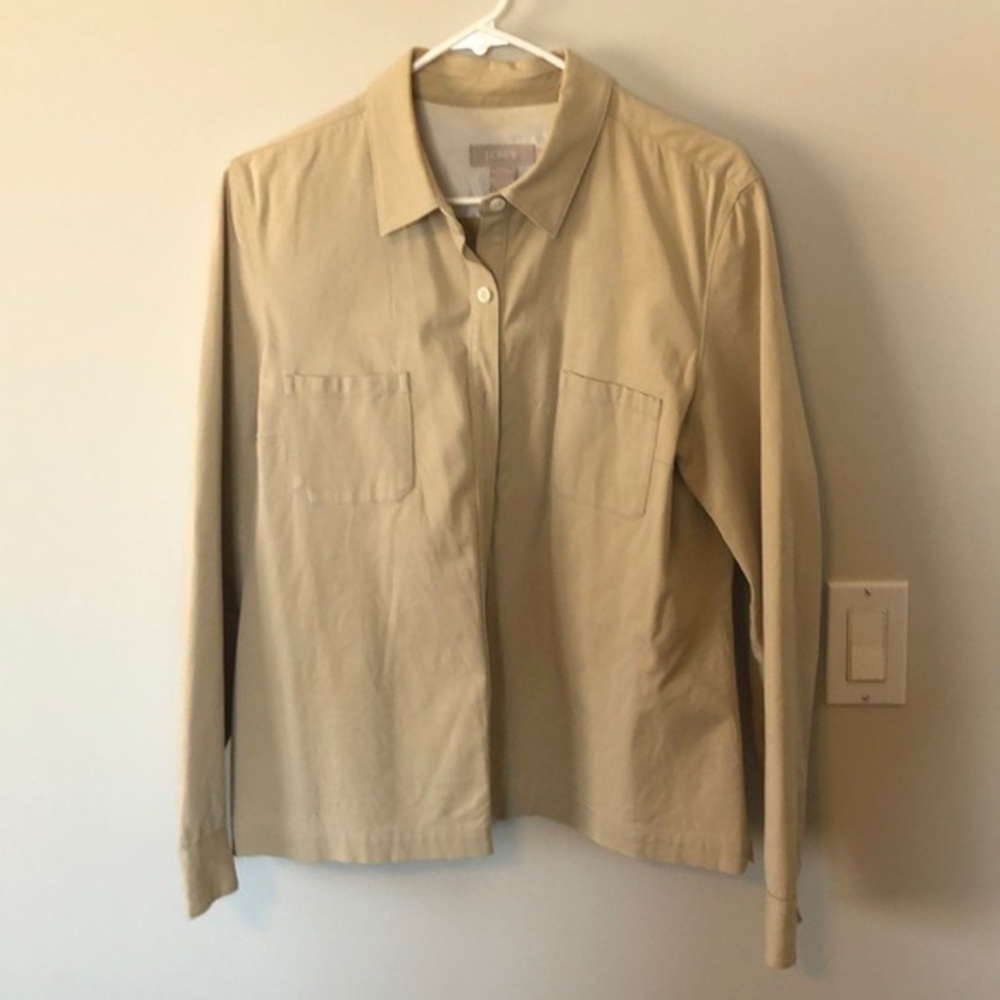J. Crew Khaki Button Down Shacket - image 1